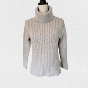 J.Crew factory cable knit it turtleneck wool blend sweater size L
